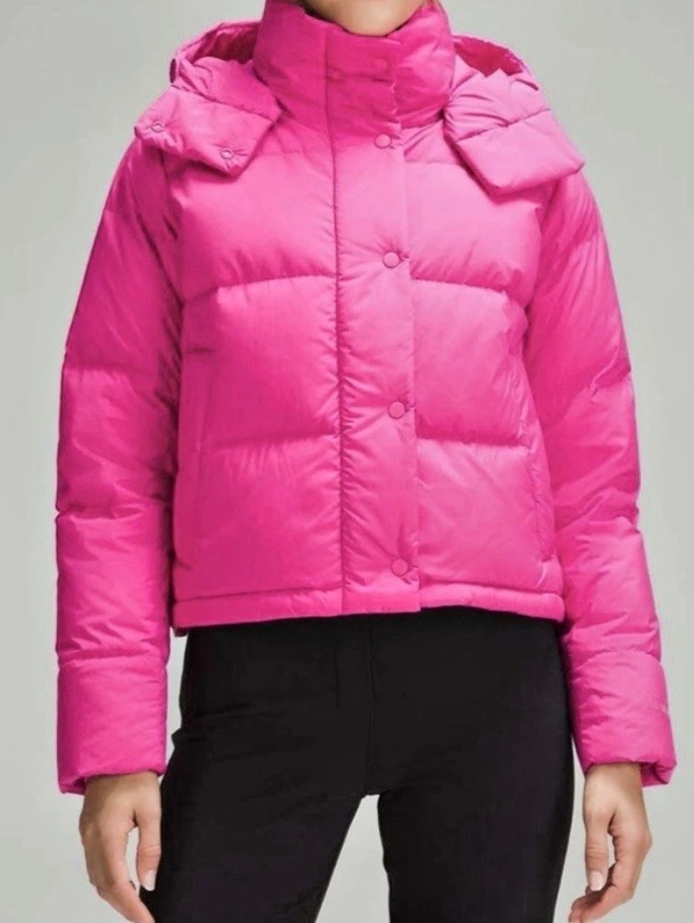 lululemon Wunder Puff 600-Down-Fill Cropped Jacket Pink Size 0